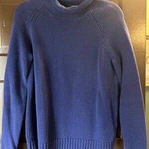 Lands' End Deep Navy Textured Crewneck Sweater